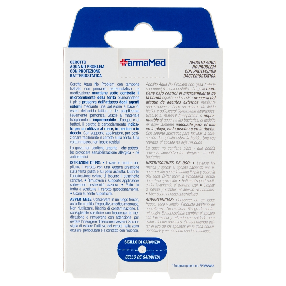 FarmaMed Cerotto Aqua No Problem con protezione batteriostatica 10 pz